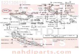 5221306120,STOPPER, FRONT SUSPENSION MEMBER BODY MOUNTING, FRONT,جلدة قاعدة     