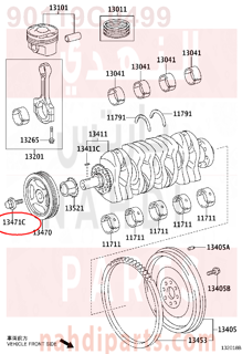 90119C0499,BOLT(FOR CRANKSHAFT PULLEY SET),مسمار بكرة كرنك 