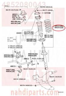 4852080043,ABSORBER ASSY, SHOCK, FRONT LH,مساعد أمامي يسار