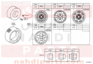 9008094032,NUT, HUB (FOR AXLE),صامولة 