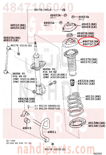 4847106040,SEAT, FRONT COIL SPRING, UPPER RH,قاعدة ياي امامى فوق 