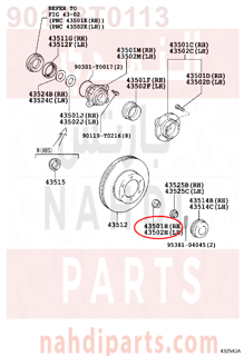 90178T0113,NUT (FOR FRONT AXLE SHAFT RH),صامولة عكس امامي يسار 