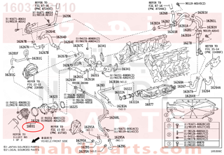 160310S010,WATER INLET SUB-ASSY, W/THERMOSTAT,كوع ماء 