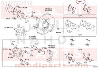 0446552210,BRAKE PADS,قماش فرامل أمامي