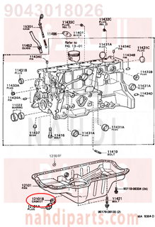 9043018026,GASKET, STRAIGHT SCREW PLUG NO.1(FOR CYLINDER BLOCK),وجه صره زيت المكينة