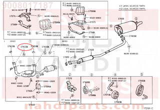 9008017187,NUT, EXHAUST PIPE SET STUD BOLT,مسمار 