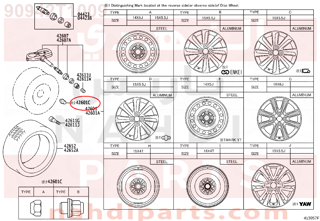 90942T1009,NUT, HUB (FOR AXLE),صامولة 