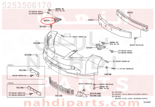 5253506170,RETAINER, FRONT BUMPER SIDE, RH,عظمة صدام يمين 