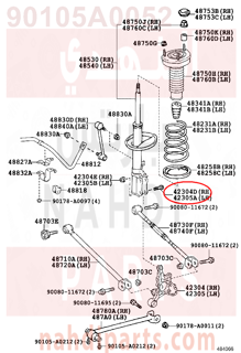 90105A0052,BOLT (FOR STEERING KNUCKLE RH),مسمار