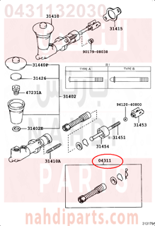 0431132030,CYLINDER KIT, CLUTCH MASTER, اصلاح علبة كلتش 