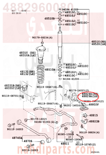 4882960080,BRACKET, FRONT STABILIZER, NO.1 LH,قاعدة جلدة عمود توازن أمامي يسار