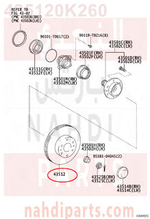 435120K260,DISC, FRONT,هوب فرامل أمامي