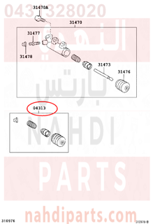 0431328020,CYLINDER KIT, CLUTCH RELEASE, اصلاح علبة كلتش 