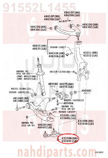 91552L1455,BOLT (FOR FRONT LOWER BALL JOINT RH),مسمار