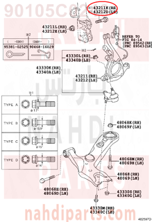 90105C0246,BOLT (FOR STEERING KNUCKLE RH),مسمار