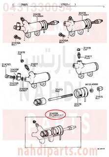 0431330054,CYLINDER KIT, CLUTCH RELEASE, اصلاح علبة كلتش 