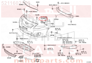 5211602160,SUPPORT, FRONT BUMPER SIDE, LH,قاعدة صدام امامي يسار