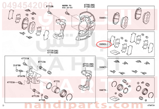 0494542060,SHIM KIT, ANTI SQUEAL, FRONT,طقم صاجات قماش فرامل أمامي