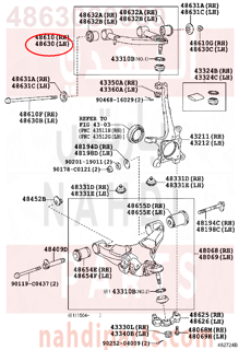 4863060030,ARM ASSY, FRONT SUSPENSION, UPPER LH,مقص فوق يسار 