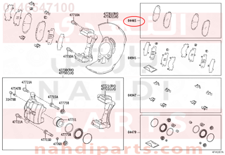 0446547100,PAD KIT, DISC BRAKE, FRONT,قماش فرامل أمامي