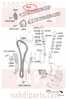 1350237010,CAMSHAFT, NO.2,عمود تيمن 