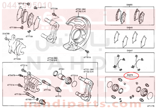 0447905010,CYLINDER KIT, DISC BRAKE, FRONT,اصلاح بستم فرامل 