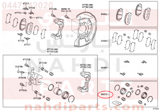 0447842020,CYLINDER KIT, DISC BRAKE, FRONT,اصلاح بستم فرامل 