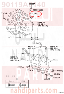 90119A0140,BOLT(FOR TRANSAXLE CASE & ENGINE SETTING),مسمار 