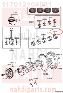 117012104001,BEARING, CRANKSHAFT,سبيكة مكينة 