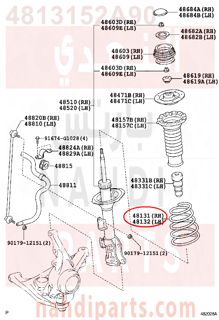 4813152A90,SPRING, FRONT COIL, RH,سستة 