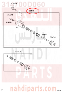 314700D060,CYLINDER ASSY, CLUTCH RELEASE,سلندر (أسطوانة )