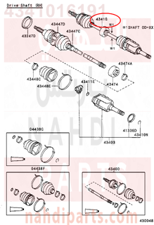 4341016191,SHAFT ASSY, FRONT DRIVE, RH,عكس أمامي يمين كامل 