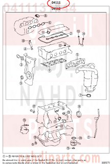 0411131444,GASKET KIT, ENGINE OVERHAUL,طقم وجيه 