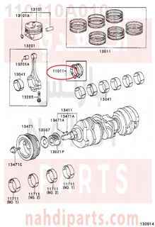 110110A010,WASHER SET, CRANKSHAFT THRUST,هلال مكينة 