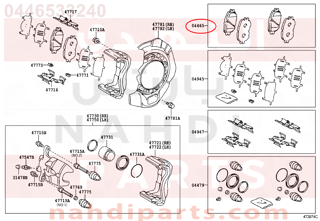 0446533240,PAD KIT, DISC BRAKE, FRONT,قماش فرامل أمامي