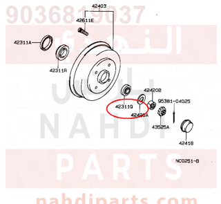 9036819037,BEARING, TAPERED ROLLER (FOR FRONT AXLE OUTER BEARING),رمان بلي