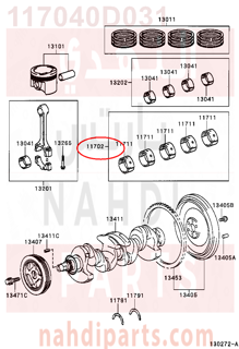 117040D031,BEARING SET, CRANKSHAFT,سبيكة مكينة 