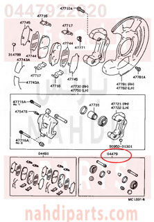 0447922020,CYLINDER KIT, DISC BRAKE, FRONT,اصلاح بستم فرامل 