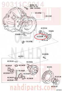 90311C0014,SEAL, OIL, NO.2(FOR TRANSAXLE CASE),صوفة 