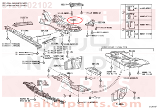 5120102102,CROSSMEMBER SUB-ASSY, FRONT SUSPENSION,كمر مكينة - كمر أمامي كامل بدون ملحقات