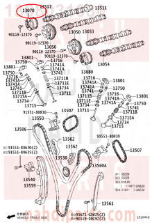 1308031030,GEAR ASSY, CAMSHAFT TIMING EXHAUST, LH,ترس 