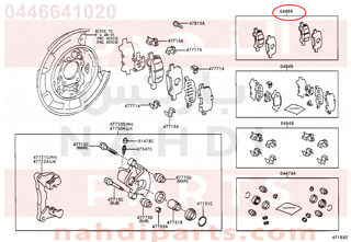 0446641020,REAR BRAKE PADS,قماش فرامل خلفى  