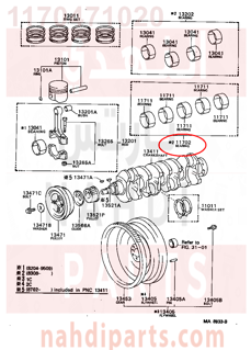 1170471020,BEARING SET, CRANKSHAFT,سبيكة مكينة 