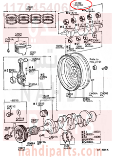 1170454060,BEARING SET, CRANKSHAFT,سبيكة مكينة 