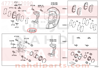 4773042090,CYLINDER ASSY, FRONT DISC BRAKE, RH,سلندر (أسطوانة )