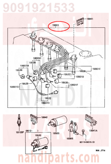 9091921533,CORD SET, COIL & SPARK, W/RESISTIVE,اسلاك بواجي 