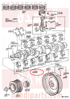 1170454061,BEARING SET, CRANKSHAFT,سبيكة مكينة 