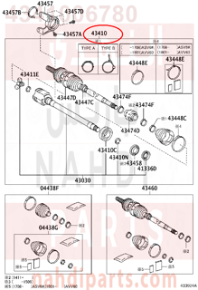 4341006780,SHAFT ASSY, FRONT DRIVE, RH,عكس أمامي يمين كامل 