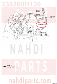 238260H130,HOSE, FUEL VAPOR FEED, NO.1,خرطوم