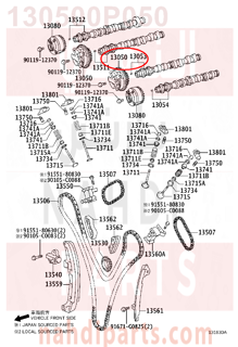 130500P050,GEAR ASSY, CAMSHAFT TIMING,ترس 